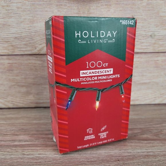 NEW Holiday 100 Count 21.9 FT Multicolor Christmas String‎ Lights Indoor/Outdoor - Picture 1 of 5